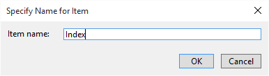 Mikmak View Add with Specify name item dialogbox